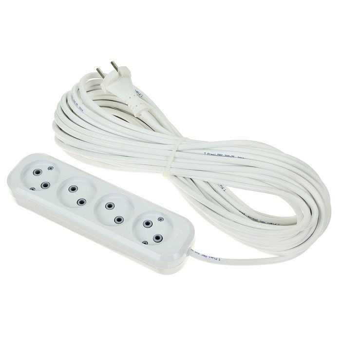 Удлинитель T.plast, 4 розетки, 15 м, 10 А, без з/к, 32.75.420.0415,