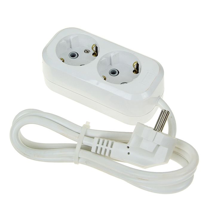 Удлинитель T.plast, 2 розетки, 1.5 м, 16 А, с з/к, 32.75.221.0450,