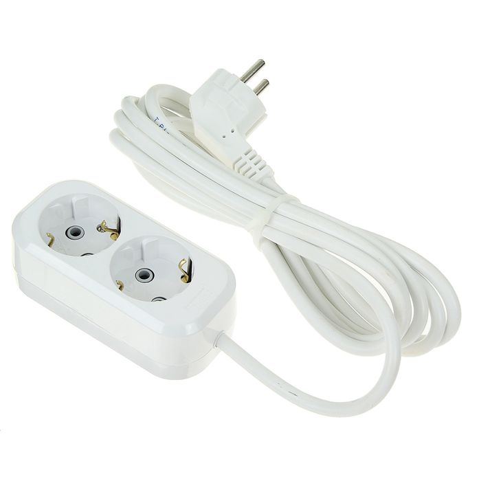 Удлинитель T.plast, 2 розетки, 3 м, 16 А, с з/к, 32.75.221.0403,