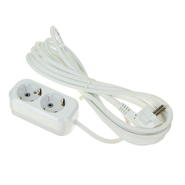 Удлинитель T.plast, 2 розетки, 5 м, 16 А, с з/к, 32.75.221.0405,