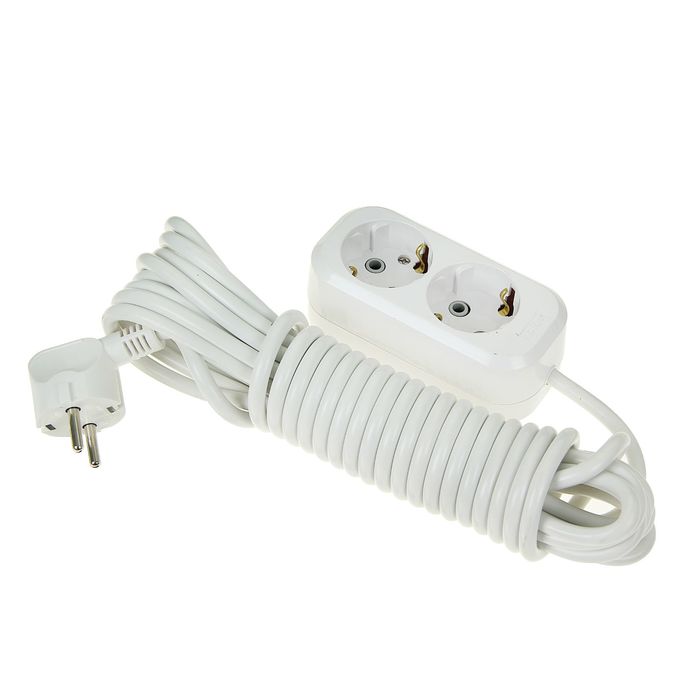 Удлинитель T.plast, 2 розетки, 7 м, 16 А, с з/к, 32.75.221.0407,