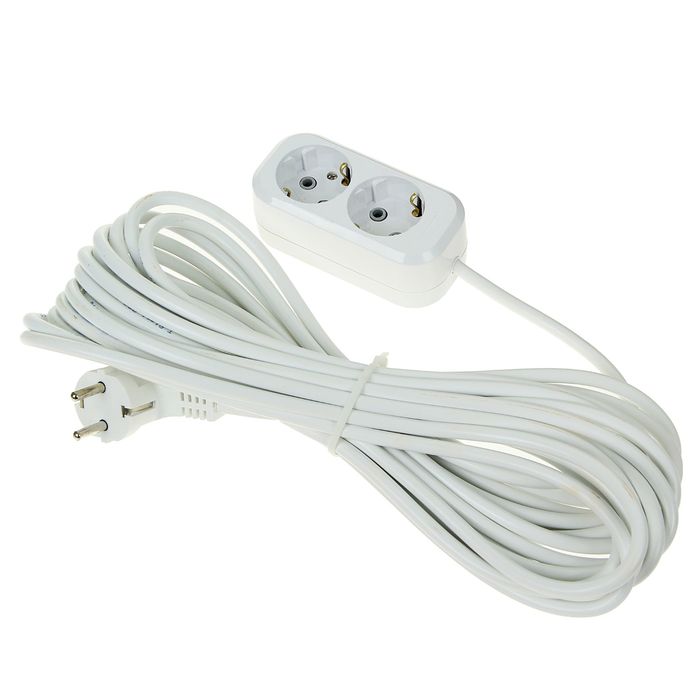 Удлинитель бытовой, 2 розетки, 10 м, 16 А, с з/к, 32.75.221.0410