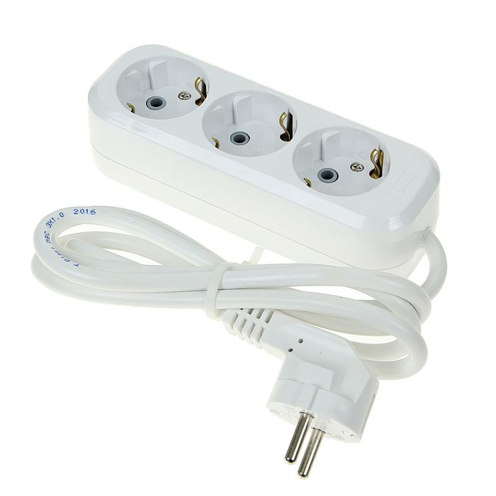 Удлинитель T.plast, 3 розетки, 1.5 м, 16 А, с з/к, 32.75.321.0450,