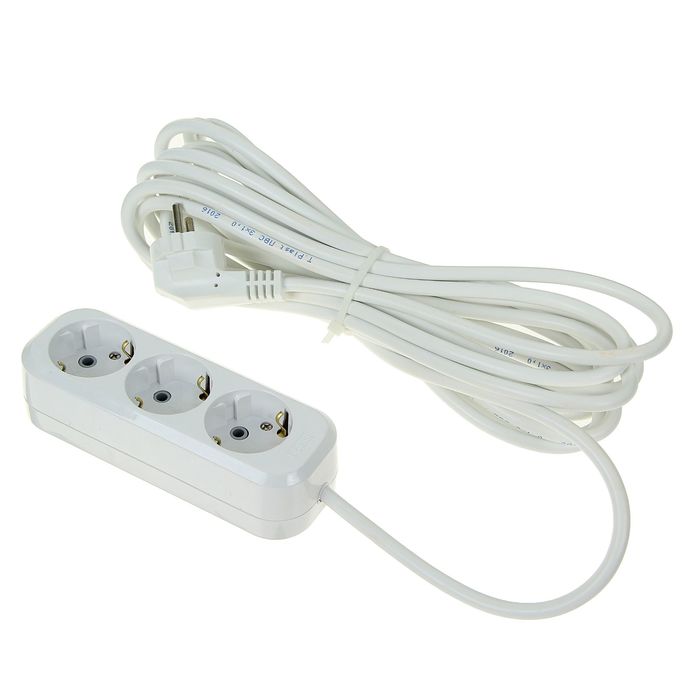 Удлинитель T.plast, 3 розетки, 7 м, 16 А, с з/к, 32.75.321.0407,