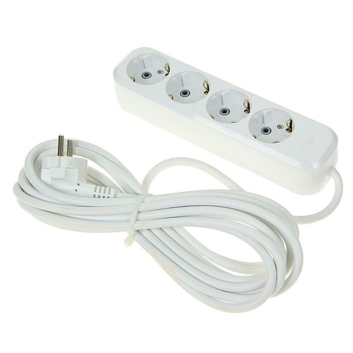 Удлинитель T.plast, 4 розетки, 5 м, 16 А, с з/к, 32.75.421.0405,
