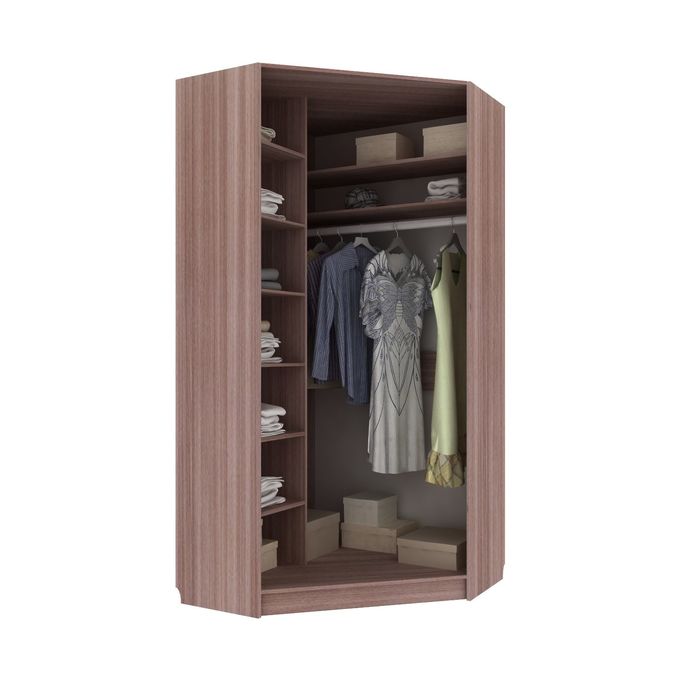 Угловой шкаф-купе Практичный Ясень Шимо Темный