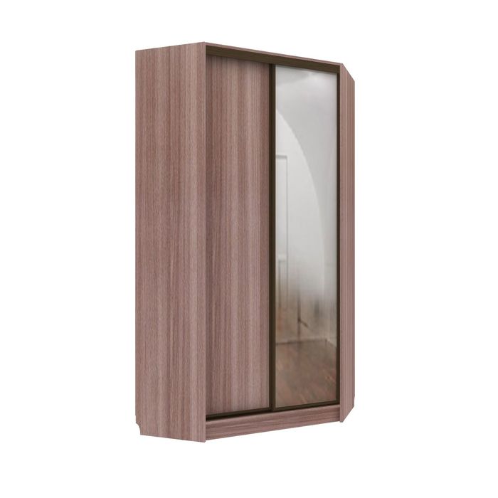 Угловой шкаф-купе Практичный 1 зеркало Ясень Шимо Темный