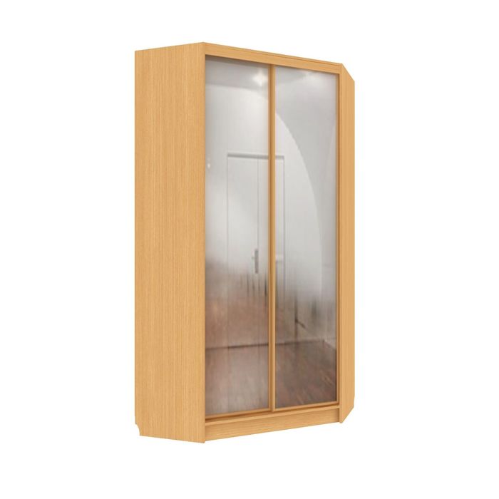 Угловой шкаф-купе Практичный 2 зеркала Бук