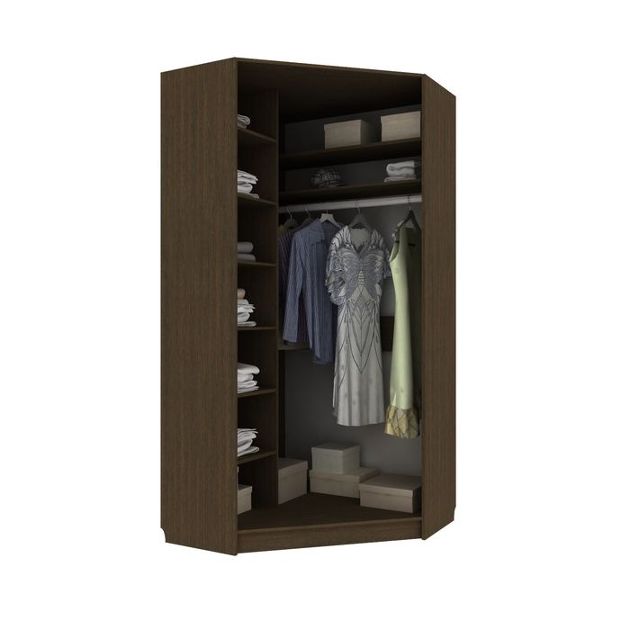 Угловой шкаф-купе Приятный 2 зеркала Венге Темный