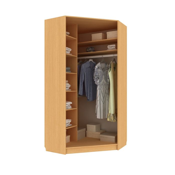 Угловой шкаф-купе Добротный 2 зеркала Бук