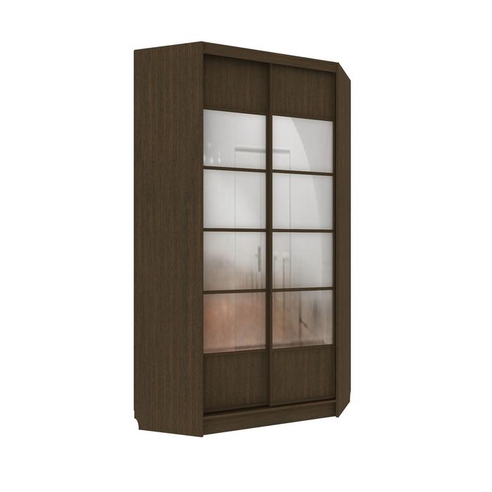 Угловой шкаф-купе Добротный  2 зеркала   Венге Темный