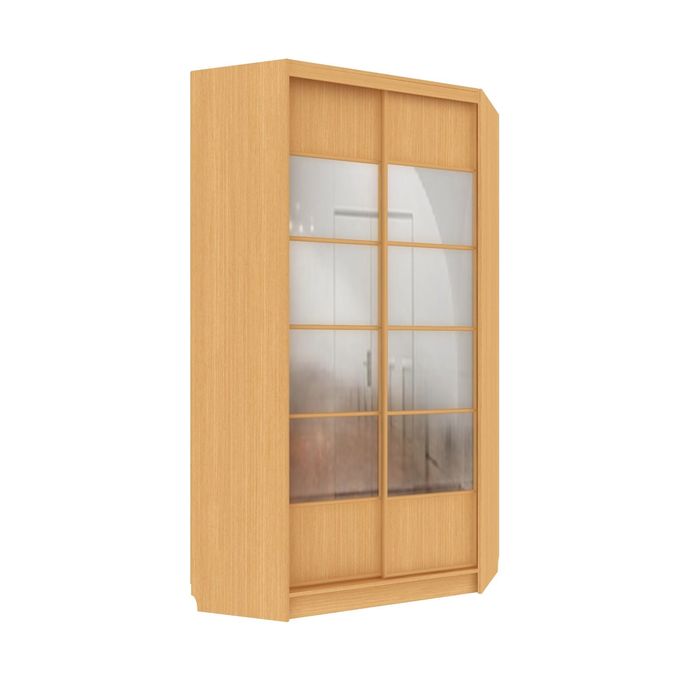 Угловой шкаф-купе Добротный  2 зеркала   Бук