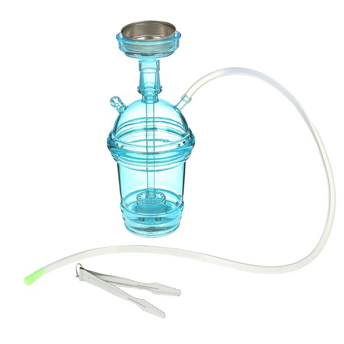 Походный кальян "Шейкер" с подсветкой, 24 см, 1 трубка силиконовая, колба-ваза прозрачная, микс