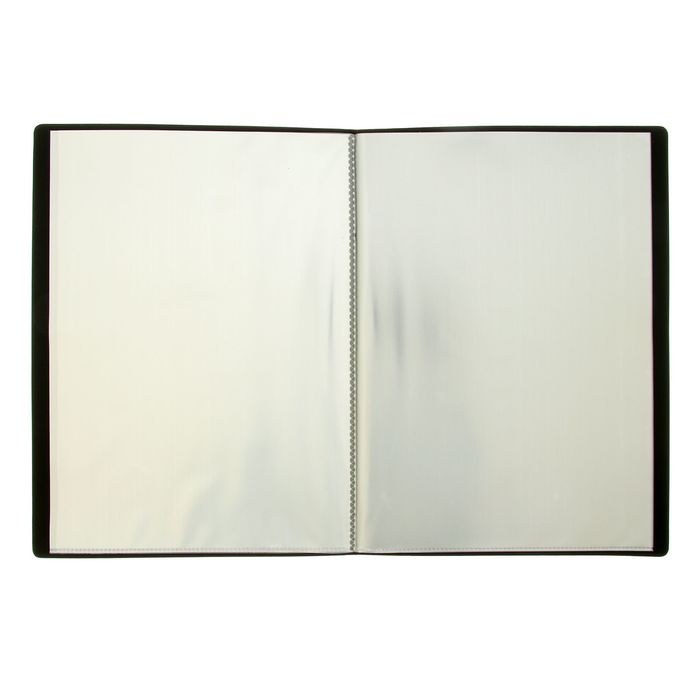 Папка с 10 прозрачными вкладышами А4 Office, 350 мкм, чёрная