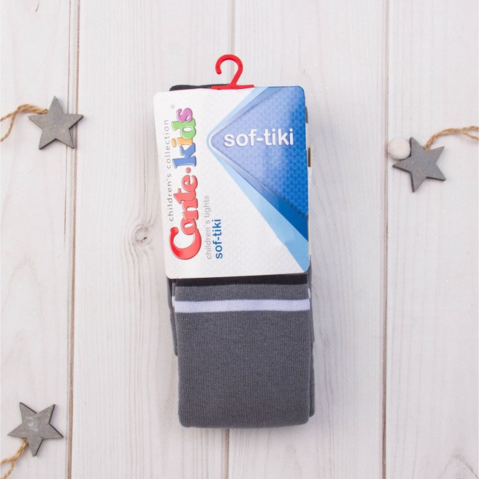 Колготки детские махровые SOF-TIKI 7С-38СП-392 цвет тёмно-серый, рост 104-110