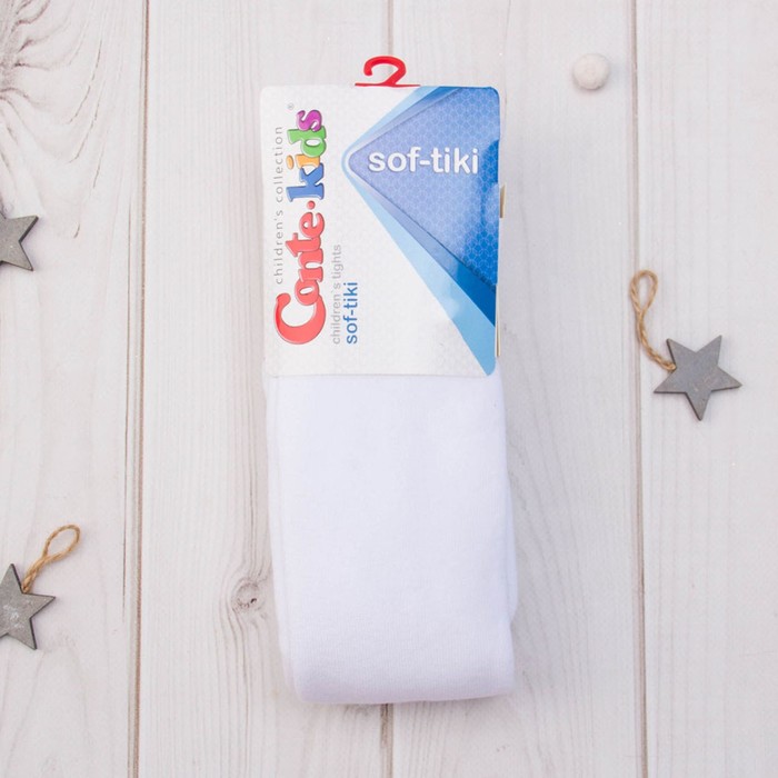 Колготки детские махровые SOF-TIKI 7С-38СП цвет белый, рост 128-134