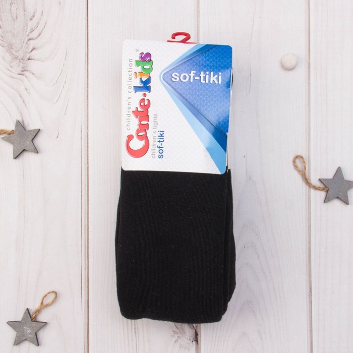 Колготки детские махровые SOF-TIKI 7С-38СП цвет чёрный, рост 140-146