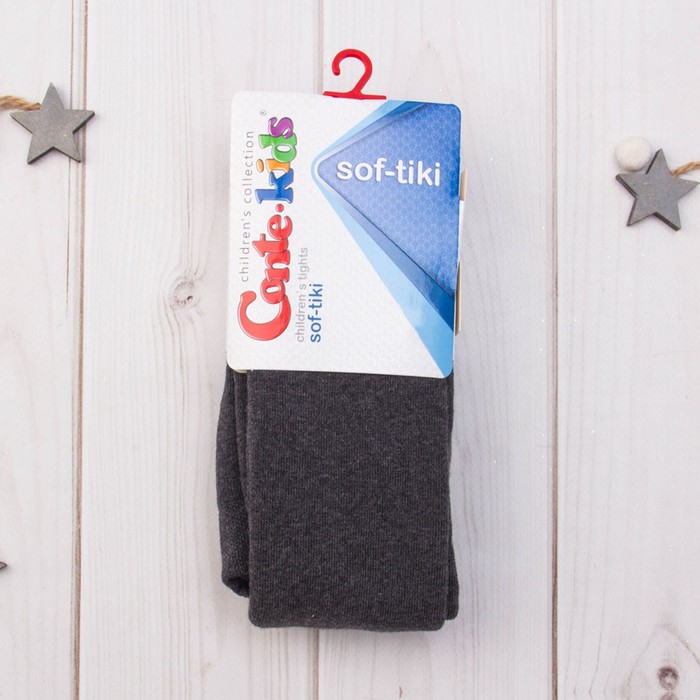 Колготки детские махровые SOF-TIKI 7С-38СП цвет тёмно-серый, рост 150-152