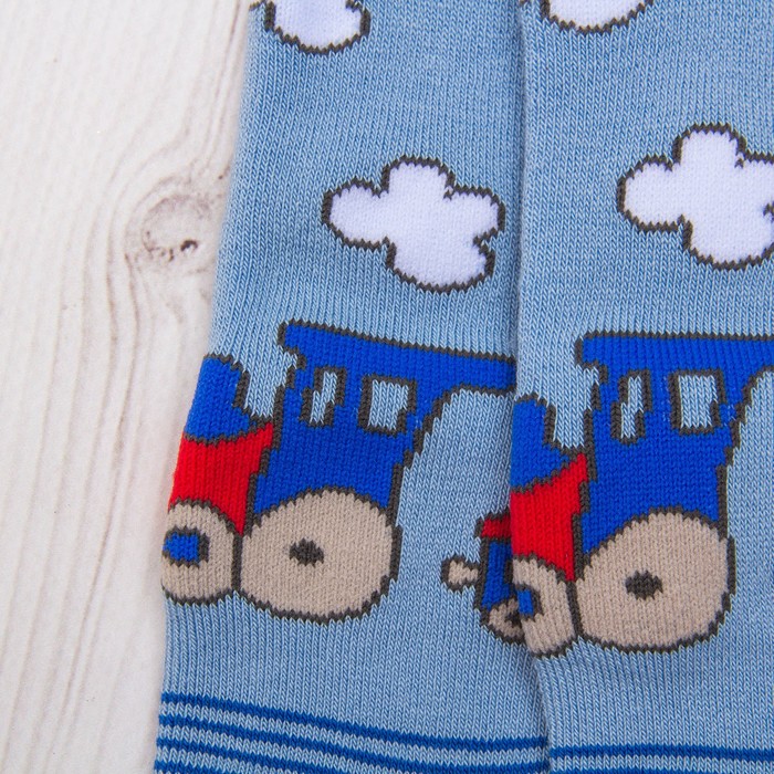 Колготки детские махровые SOF-TIKI 7С-38СП-226 цвет голубой, рост 62-74