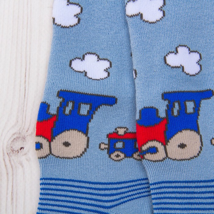 Колготки детские махровые SOF-TIKI 7С-38СП-235 цвет голубой, рост 62-74