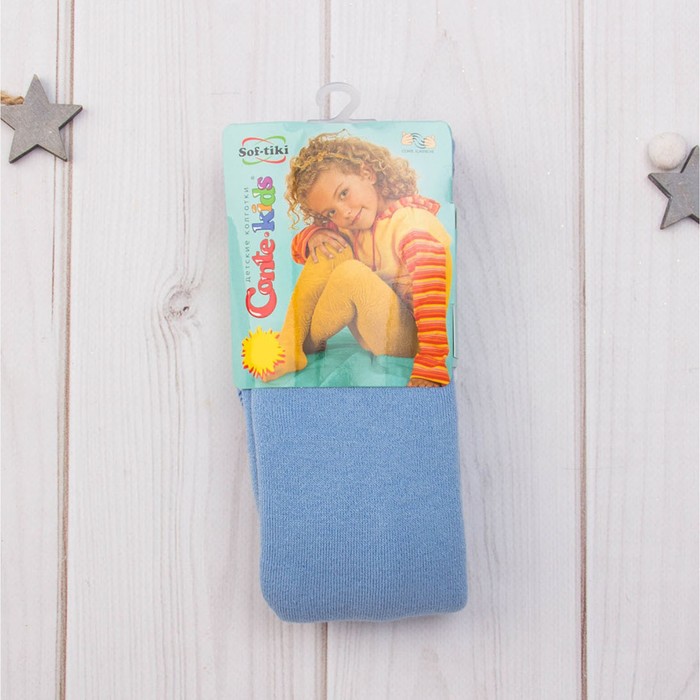 Колготки детские махровые SOF-TIKI 7С-38СП-235 цвет голубой, рост 62-74