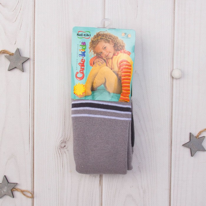 Колготки детские махровые SOF-TIKI 7С-38СП-391 цвет серый, рост 80-86