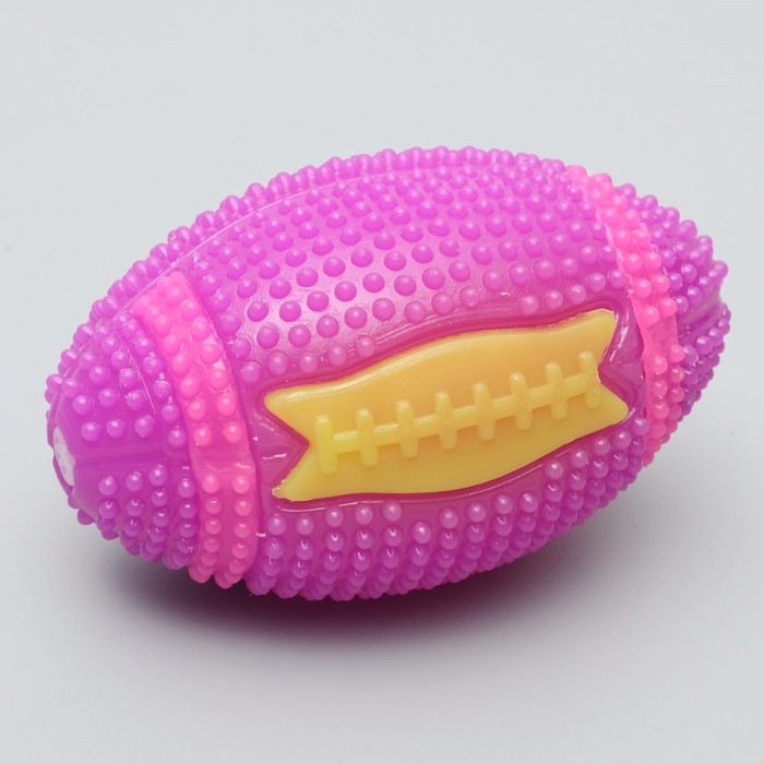 Мяч для собак светящийся с пищалкой "Регби", 7 см, микс цветов