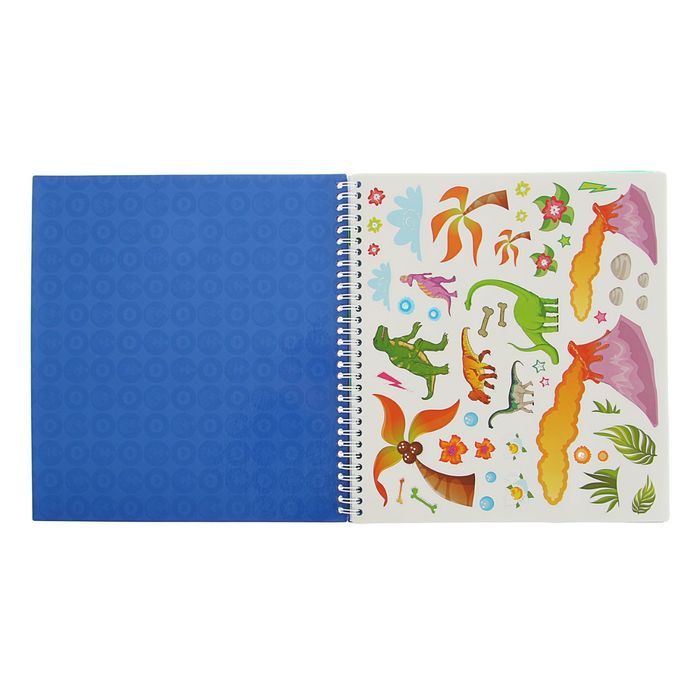 Альбом для творчества "Мир динозавров" 36 страниц, с наклейками и трафаретами