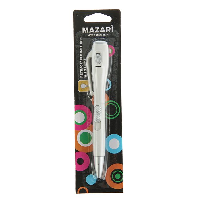 Ручка шариковая автоматическая Lumen, узел 0.7мм, синие чернила, фонарик, блистер