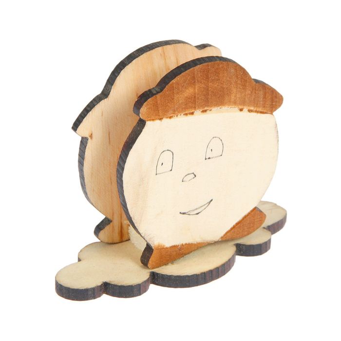 Салфетница деревянная "Колобок", окрашенная