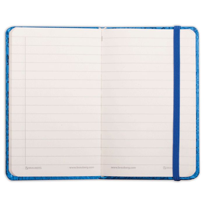 Бизнес-блокнот А7+ 95х145мм Irida, кожа металлик, резинка, линия, 64 листа, микс