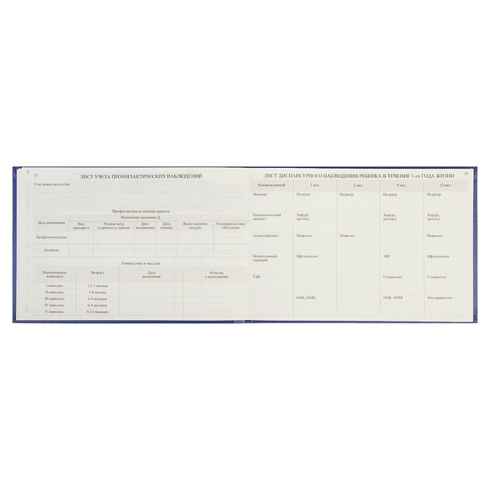 Медицинская карта ребёнка «История развития» А5, 205 х 150 мм, форма 112, синяя, твёрдая обложка, 96 листов