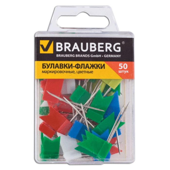 Флажки маркировочные цветные 50 штук, в пластиковой коробке с европодвесом