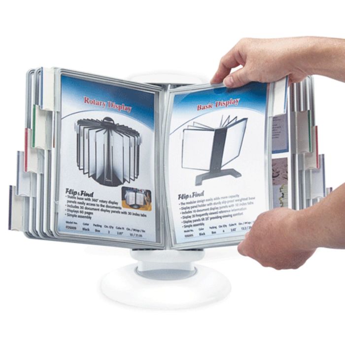 Демосистема настольная на 10 панелей вращающаяся с 10 светло-серыми панелями А5