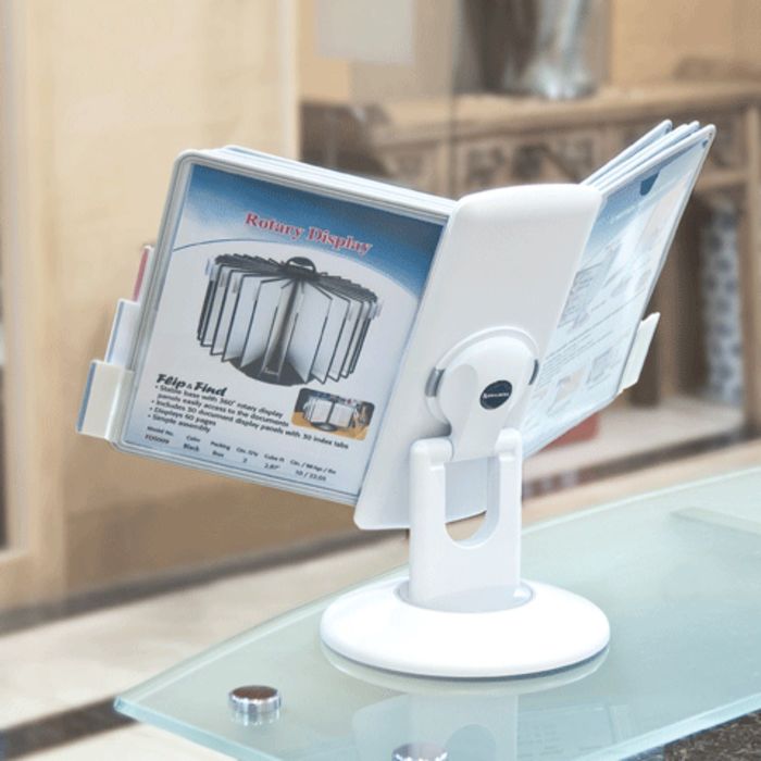 Демосистема настольная на 10 панелей вращающаяся с 10 светло-серыми панелями А5