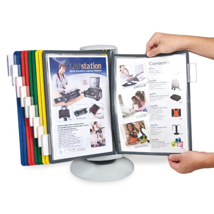 Демосистема настольная на 10 панелей вращающаяся, с 10 цветными панелями А4