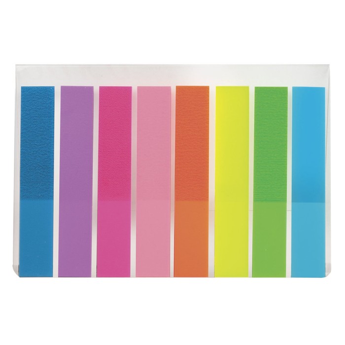 Закладки с липким краем пластиковые 45х8мм, 8 по 20 листов, в пластиковой книжке