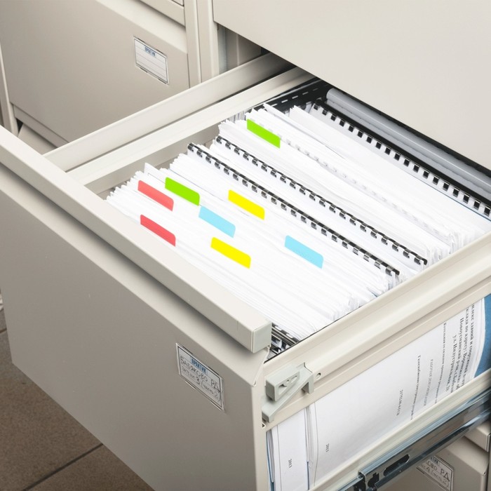 Закладки-выделители листов самоклеящиеся, пластиковые 38х51мм, 4 по 6 листов