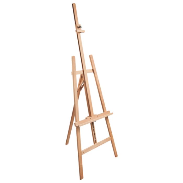 Мольберт тип «Лира», угол 60°, размер 63 х 174 (231) х 68 см, высота холста – 126 см, сосна, цвет под бук