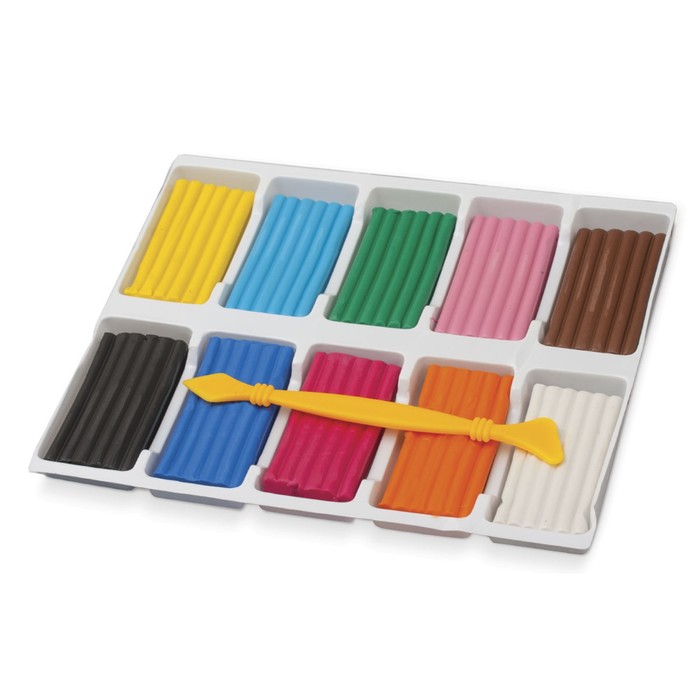 Пластилин 10 цветов 250г, стек, высшее качество