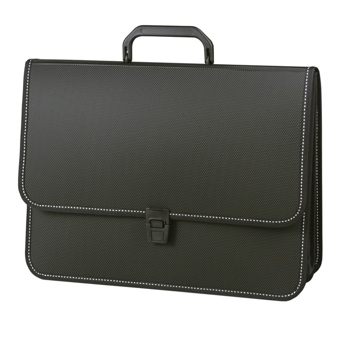 Портфель пластиковый А4 "Консул", 370х280х120мм, 2 отделения, черный