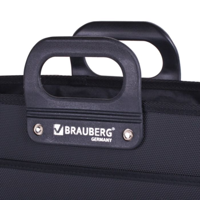 Портфель пластиковый А3 BRAUBERG «Портфолио», 470 х 380 х 130 мм, 3 отделения, на молнии, чёрный