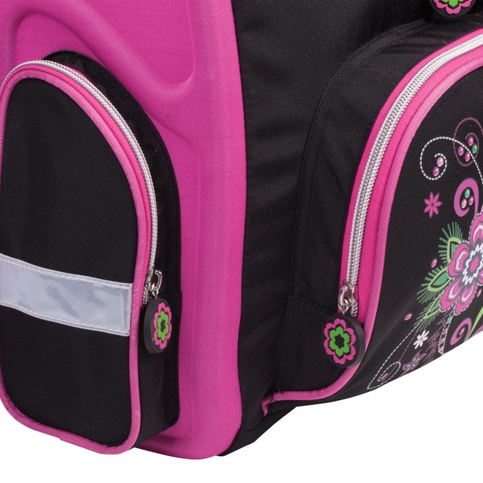 Ранец на замке 28х14х32см "Цветы", объем 16л