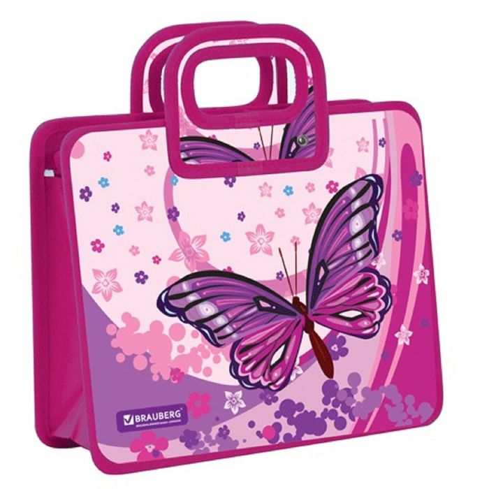 Папка с ручками пластиковая А4 280х230х100 микс