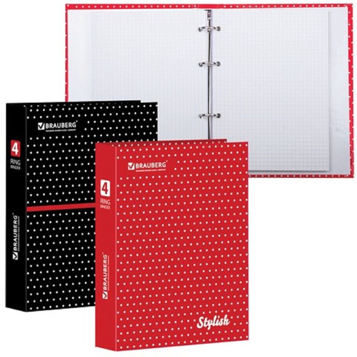 Тетрадь на кольцах А5, 120 листов клетка "Стиль", обложка ламинированный картон, микс