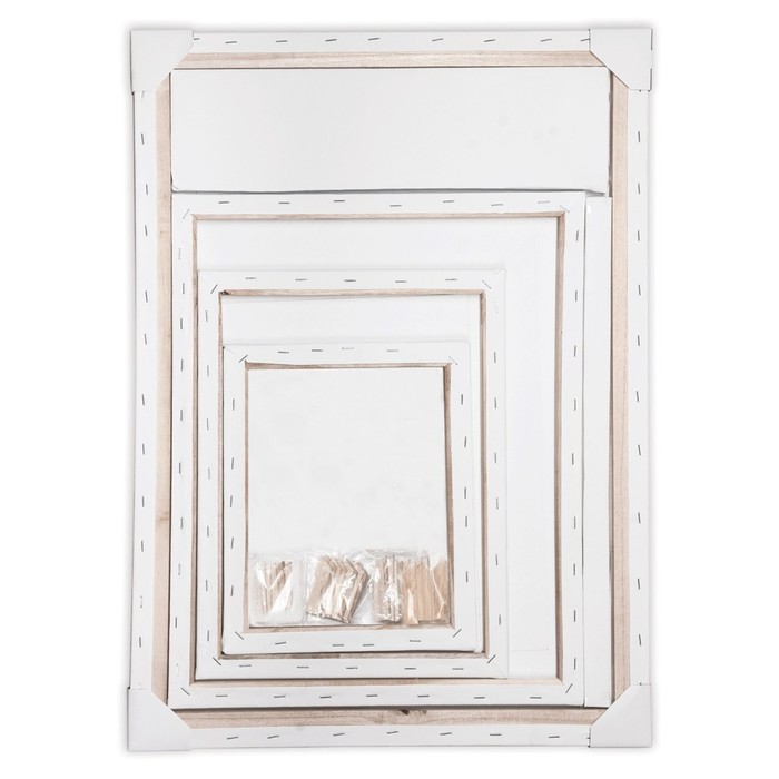 Холсты грунтованные на подрамнике набор 4 штуки, прямоугольный, 100% лен, среднее зерно