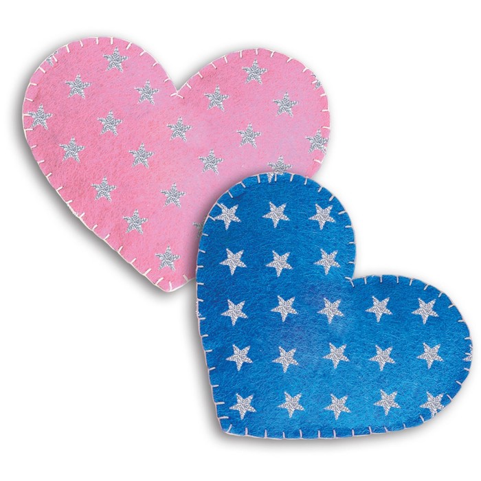 Набор фетра А4, 5 листов, 5 цветов, 210х297мм, узор из блесток