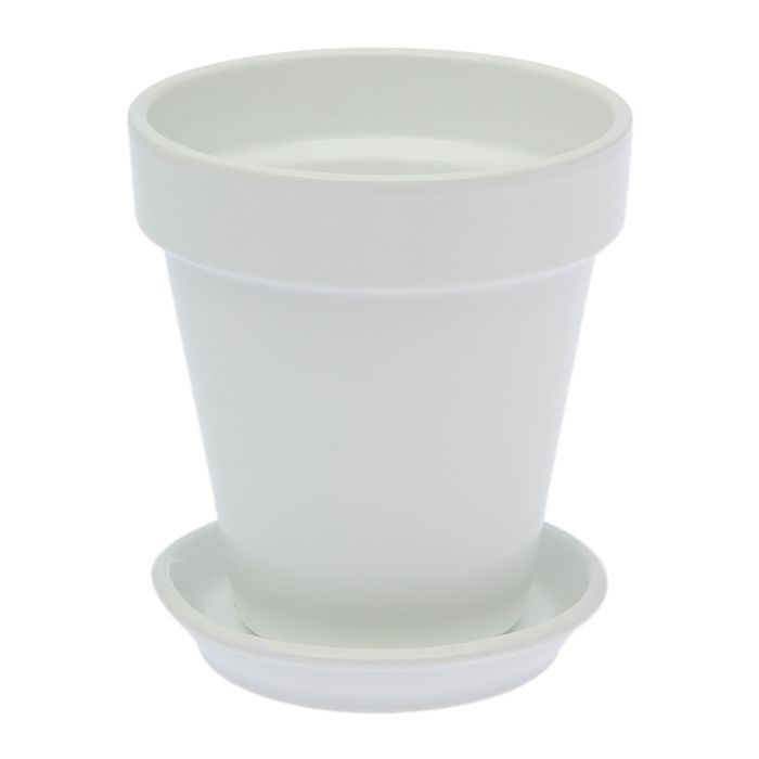Горшок для цветов "Наперсток" 0,6 л, глянец, белый