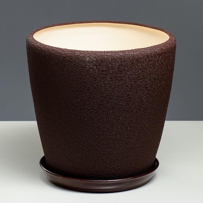 Горшок для цветов "Грация" 20 л, шёлк, шоколад