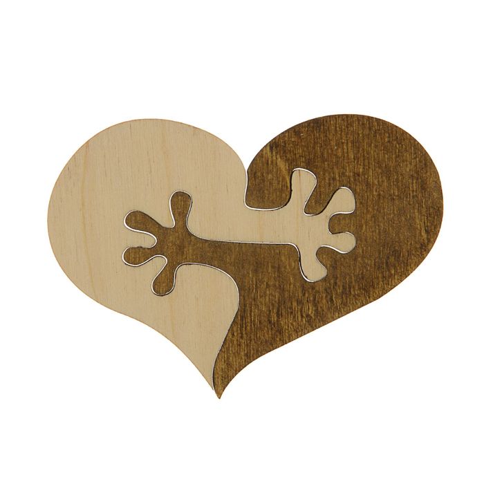 Оберег "Сердце-пазл" 7х10см  крашенное